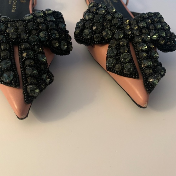 Angela Chiara Venezia Pointed Bow Flats in Pink Pastel with Embellished Details - Picture 6 of 10
